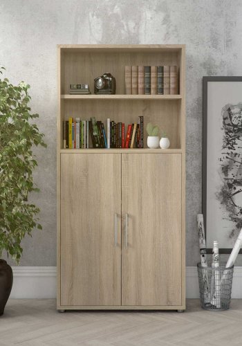 TVILUM Prima kontorreol - egetrsstruktur, m. 2 lger 