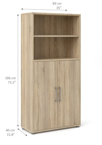 TVILUM Prima kontorreol - egetrsstruktur, m. 2 lger 