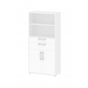 TVILUM Prima kontorreol - hvid, m. 2 lger og 2 skuffer 