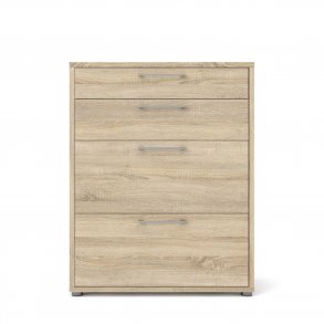 TVILUM Prima kontorkommode - egetrsstruktur, m. 4 skuffer 