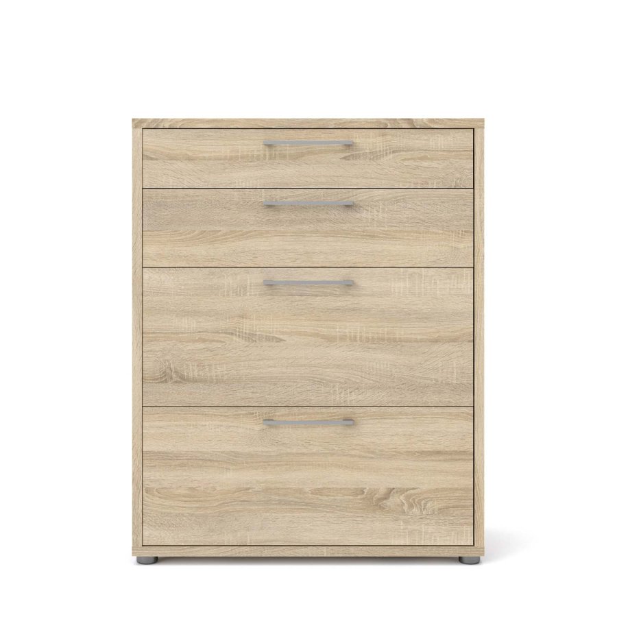 TVILUM Prima kontorkommode - egetrsstruktur, m. 4 skuffer 