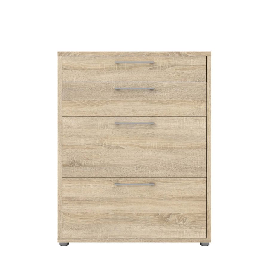 TVILUM Prima kontorkommode - egetrsstruktur, m. 4 skuffer 