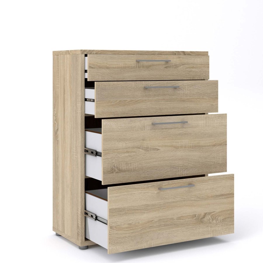 TVILUM Prima kontorkommode - egetrsstruktur, m. 4 skuffer 