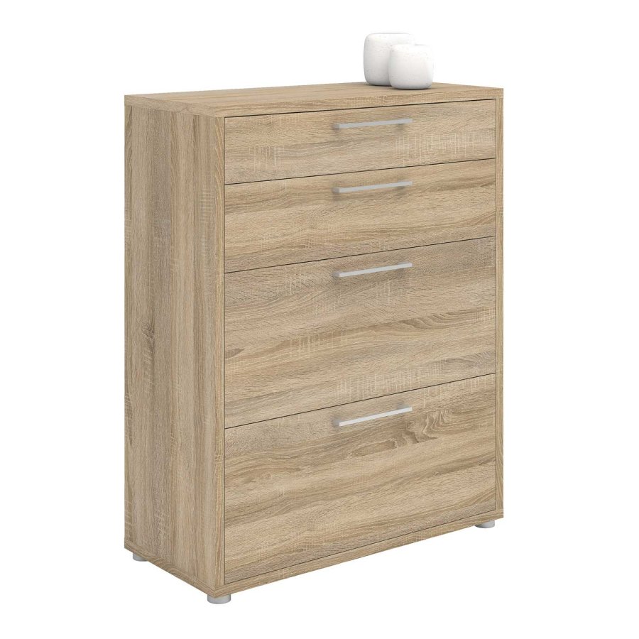 TVILUM Prima kontorkommode - egetrsstruktur, m. 4 skuffer 