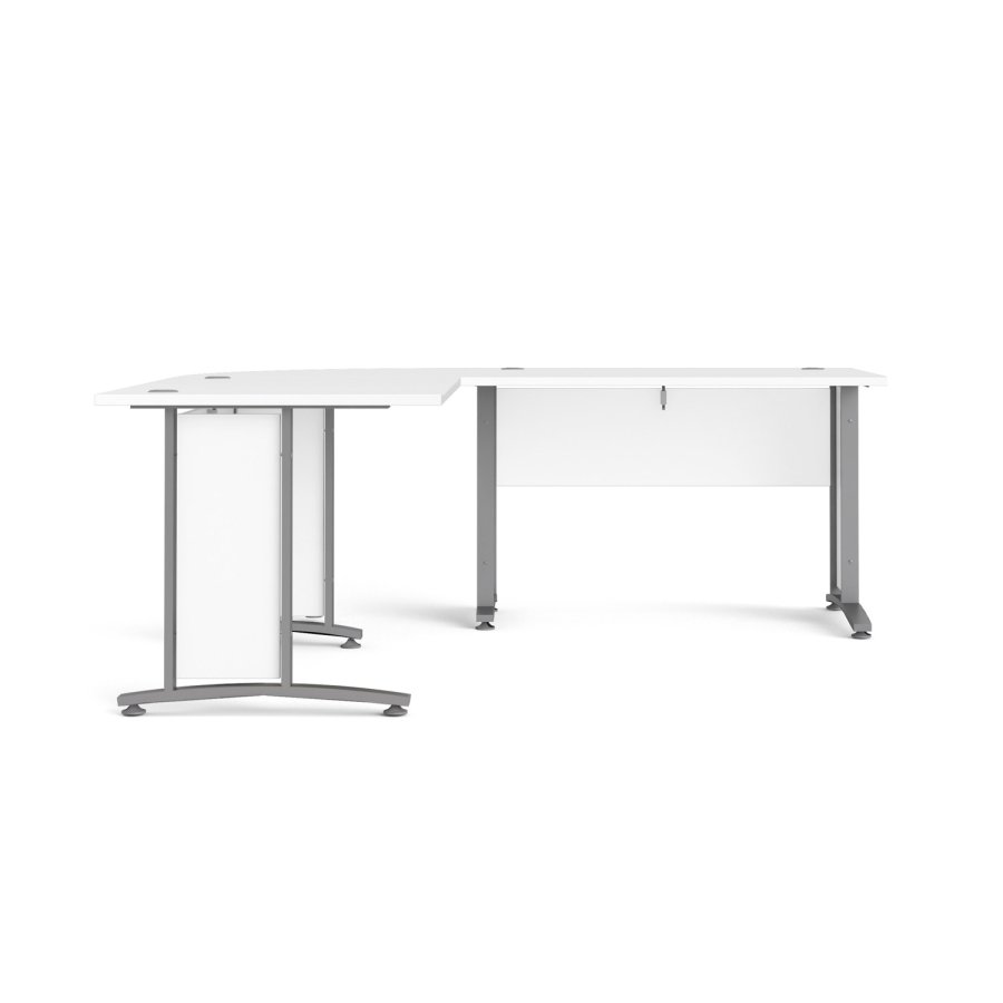 TVILUM Prima hjrneskrivebord - hvid tr m. stlstel