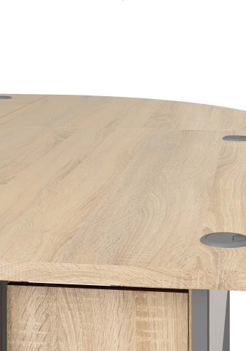 TVILUM Prima hjrneskrivebord - egestruktur m. stlstel, m. 4 skuffer