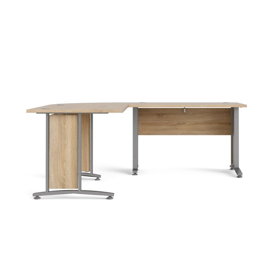 TVILUM Prima hjrneskrivebord - egestruktur m. stlstel, m. 4 skuffer