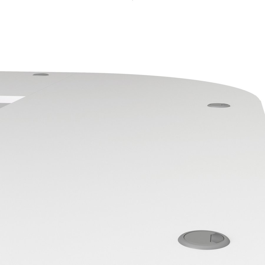 TVILUM Prima skrivebord - hvid tr m. stlstel, m. skuffer