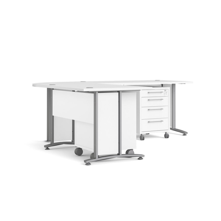 TVILUM Prima skuffesektion - hvid tr, m. hjul, 4 skuffer