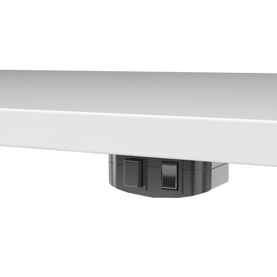 TVILUM Prima hve snkebord - hvid/slvgrt stl  (150x80)