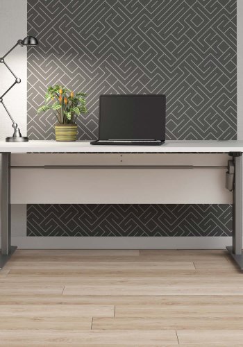 TVILUM Prima hve snkebord - hvid/slvgrt stl  (150x80)