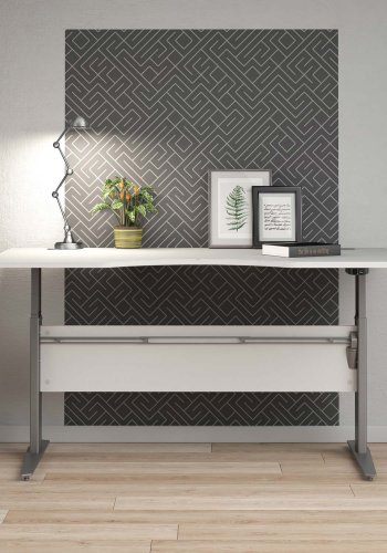 TVILUM Prima hve snkebord - hvid og slvgr stl, rektangulr (180x90)