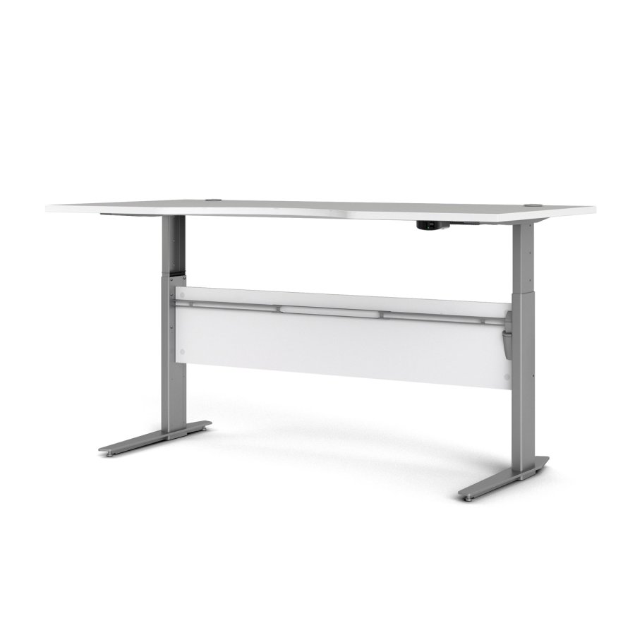 TVILUM Prima hve snkebord - hvid og slvgr stl, rektangulr (180x90)