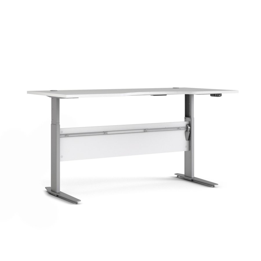 TVILUM Prima hve snkebord - hvid og slvgr stl, rektangulr (180x90)