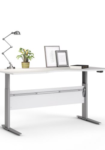 TVILUM Prima hve snkebord - hvid og slvgr stl, rektangulr (180x90)