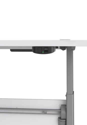 TVILUM Prima hve snkebord - hvid og slvgr stl, rektangulr (180x90)