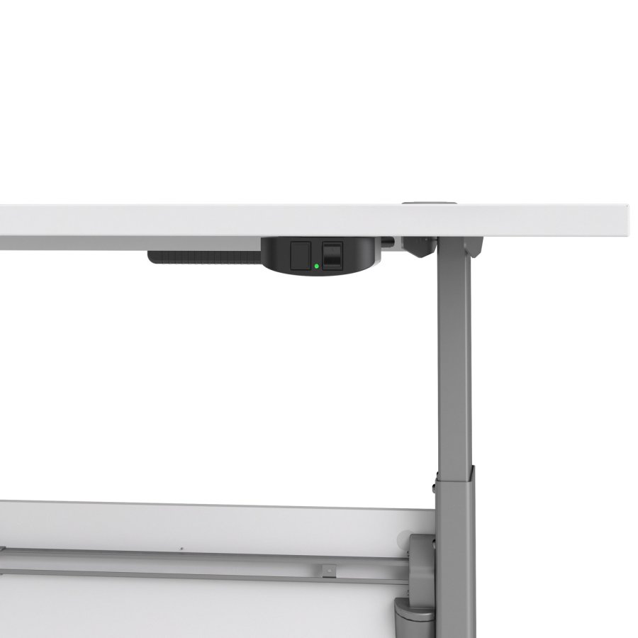 TVILUM Prima hve snkebord - hvid og slvgr stl, rektangulr (180x90)