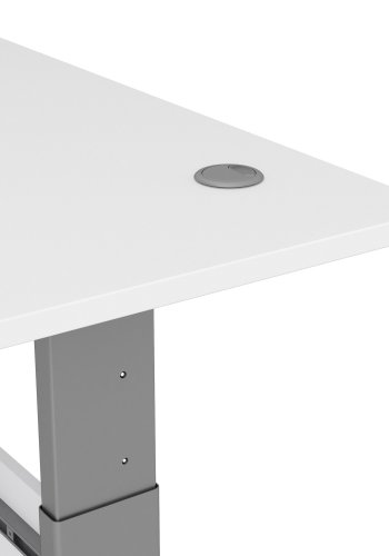 TVILUM Prima hve snkebord - hvid og slvgr stl, rektangulr (180x90)