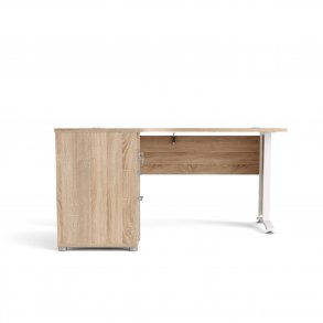 TVILUM Prima hjrneskrivebord - egetrsstruktur, m. 3 skuffer 