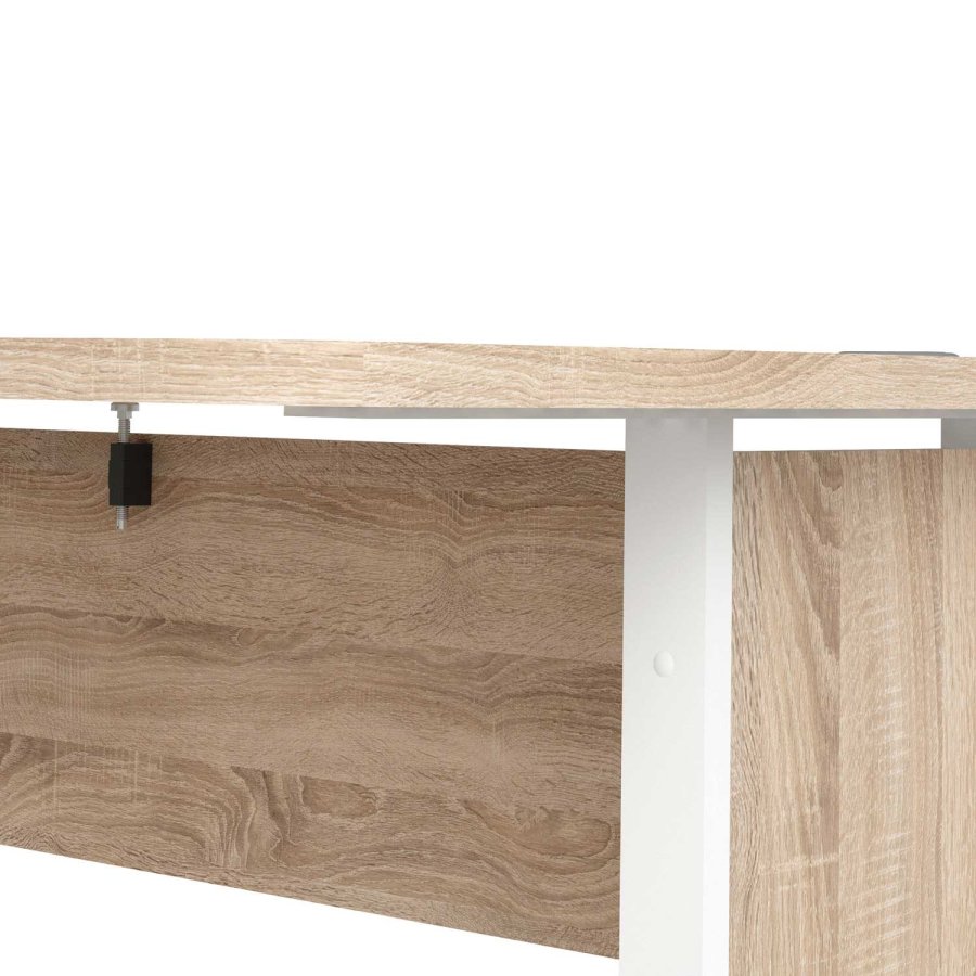 TVILUM Prima hjrneskrivebord - egetrsstruktur, m. 3 skuffer 