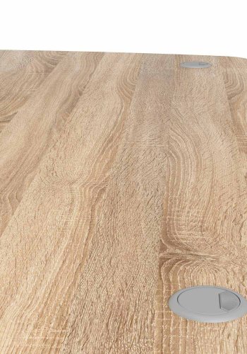 TVILUM Prima hjrneskrivebord - egetrsstruktur, m. 3 skuffer 