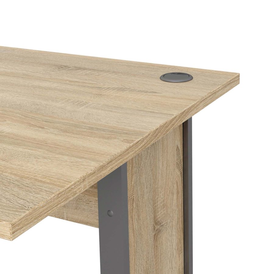 TVILUM Prima skrivebord - egetrsstruktur/slvgr stl