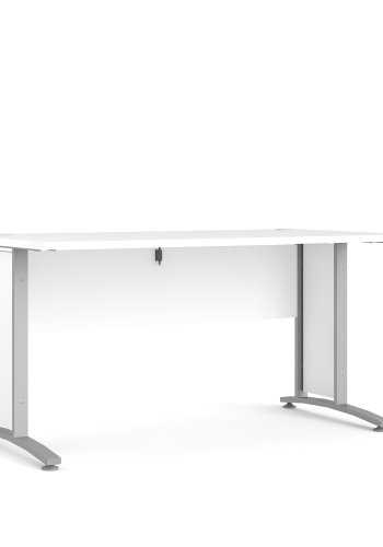 TVILUM Prima skrivebord - hvid tr og slvgr stl (150x80)