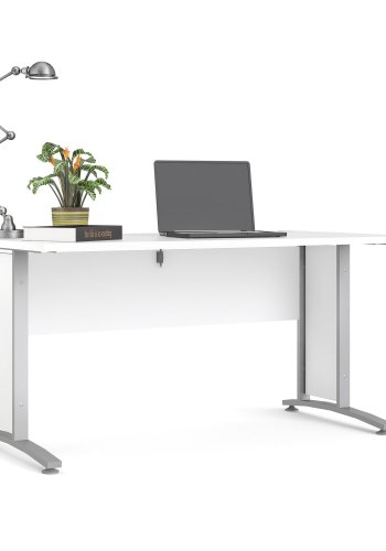 TVILUM Prima skrivebord - hvid tr og slvgr stl (150x80)