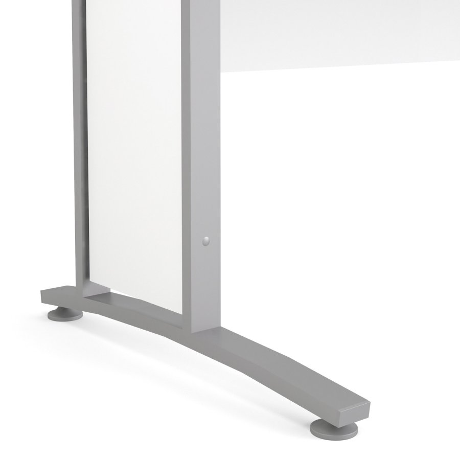 TVILUM Prima skrivebord - hvid tr og slvgr stl (150x80)