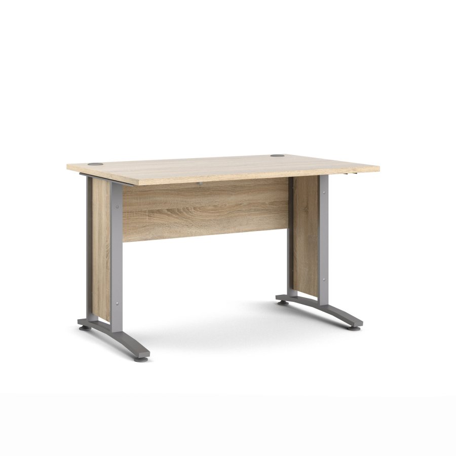 TVILUM Prima skrivebord - egetrsstruktur og slvgr stl (150x80)