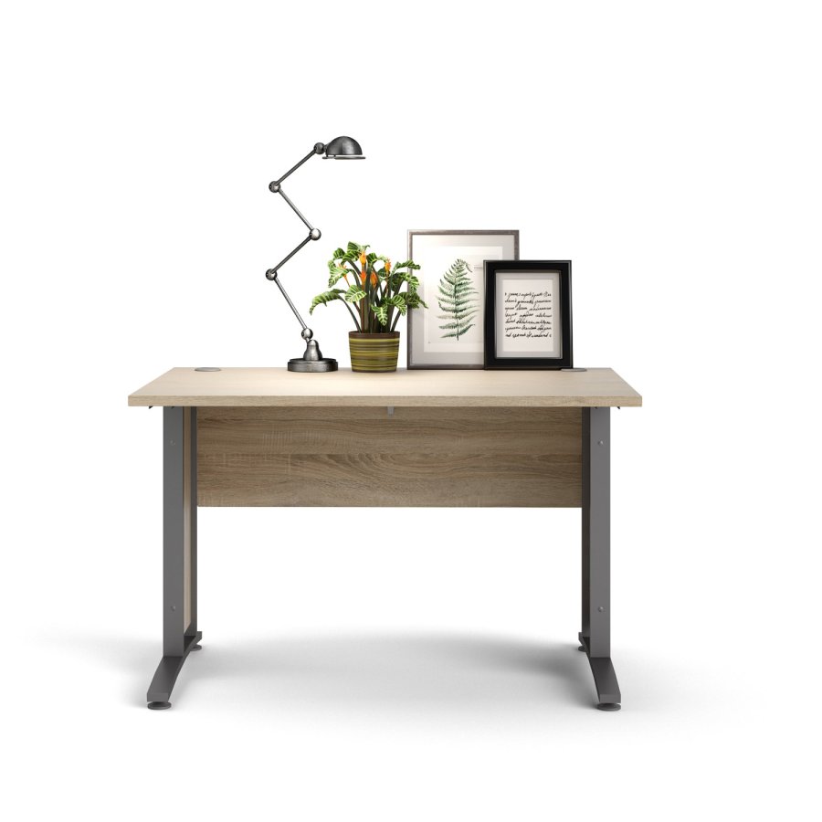 TVILUM Prima skrivebord - egetrsstruktur og slvgr stl (150x80)