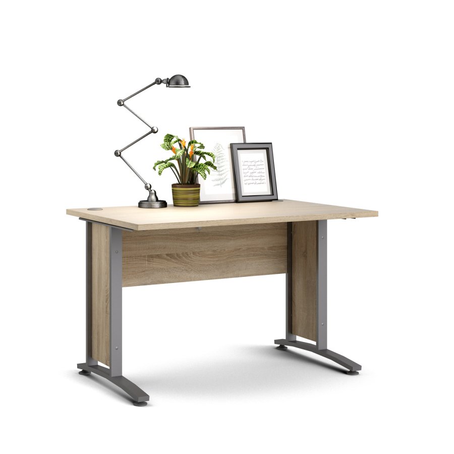 TVILUM Prima skrivebord - egetrsstruktur og slvgr stl (150x80)