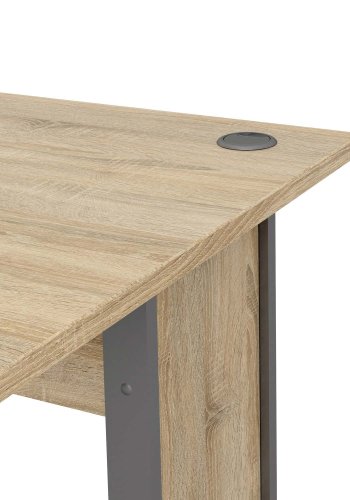 TVILUM Prima skrivebord - egetrsstruktur og slvgr stl (150x80)