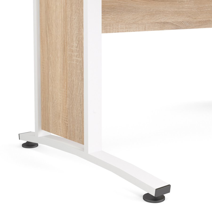 TVILUM Prima skrivebord - natur egetrsfinér og hvid (150x80)