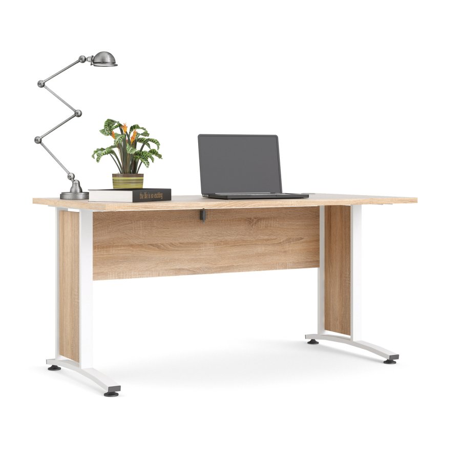 TVILUM Prima skrivebord - natur egetrsfinér og hvid (150x80)