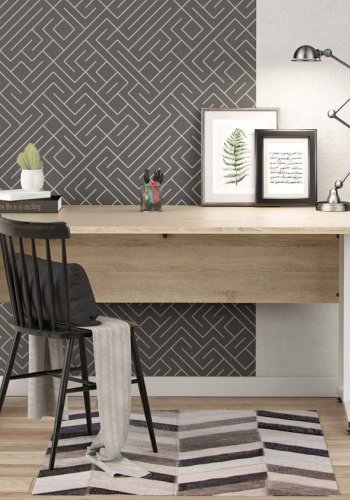 TVILUM Prima skrivebord - natur egetrsfinér og hvid (150x80)