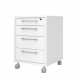 TVILUM Prima skuffesektion - hvid tr, m. hjul, 4 skuffer