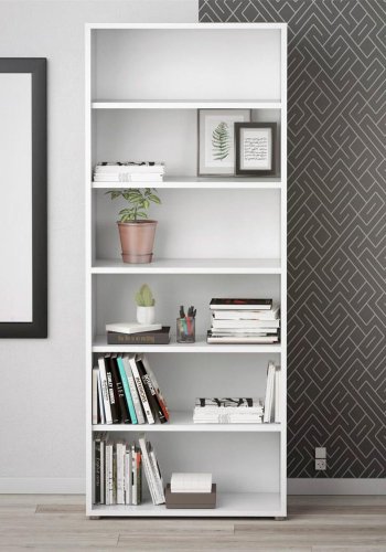 TVILUM Prima reol, m. 5 hylder - hvid melamin