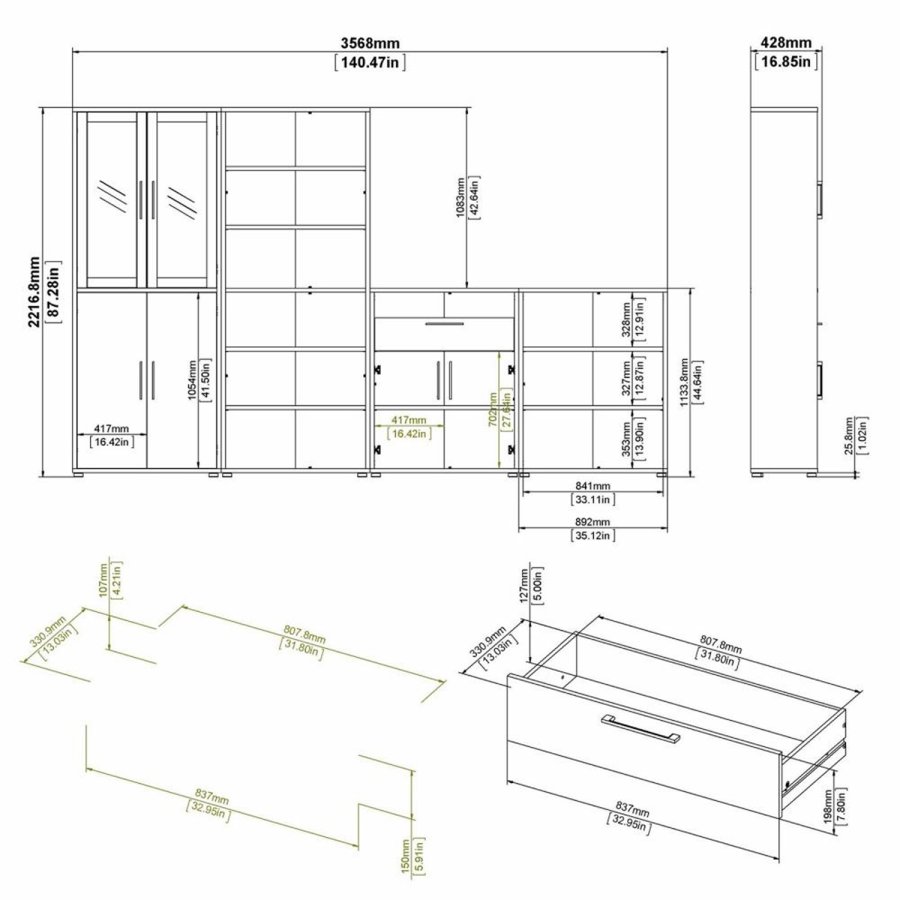 TVILUM Prima reol, m. 5 hylder - hvid melamin