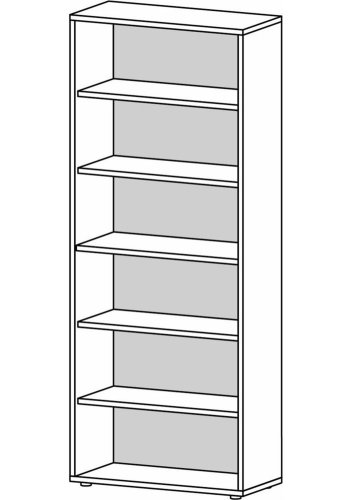 TVILUM Prima reol, m. 5 hylder - hvid melamin