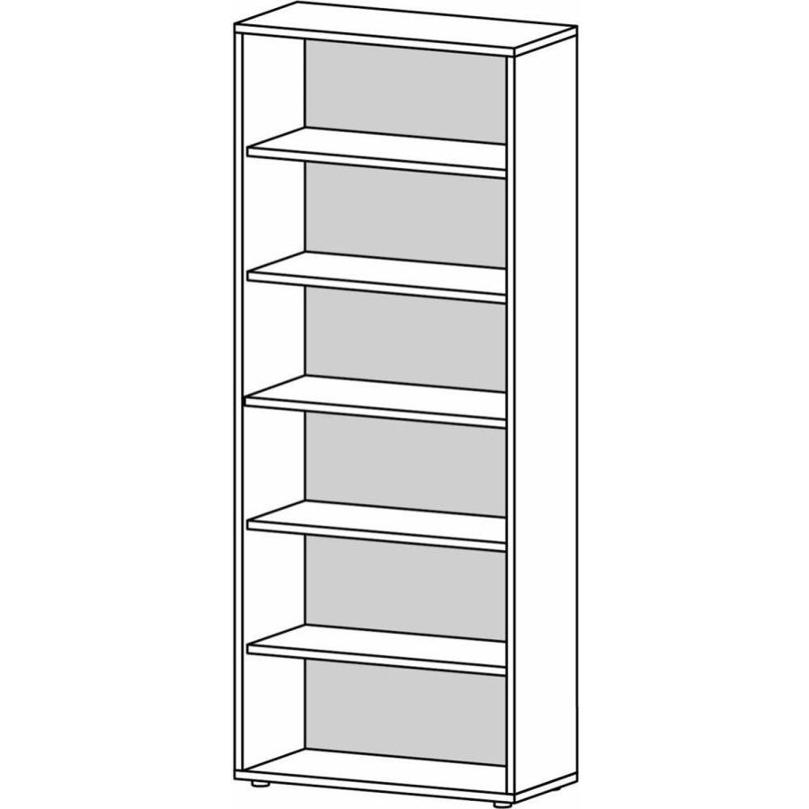 TVILUM Prima reol, m. 5 hylder - hvid melamin