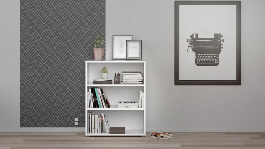 TVILUM Prima reol - hvid, m. 2 hylder 