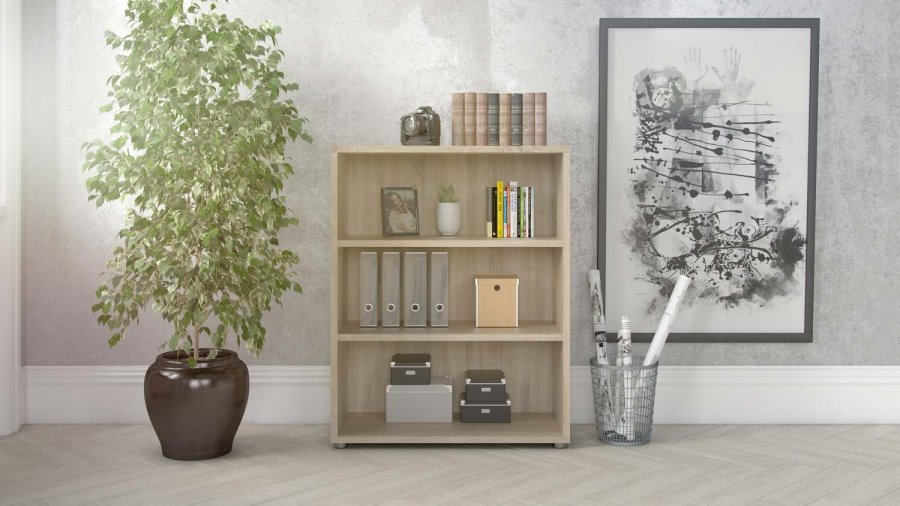 TVILUM Prima reol - egetrsstruktur, m. 2 hylder 