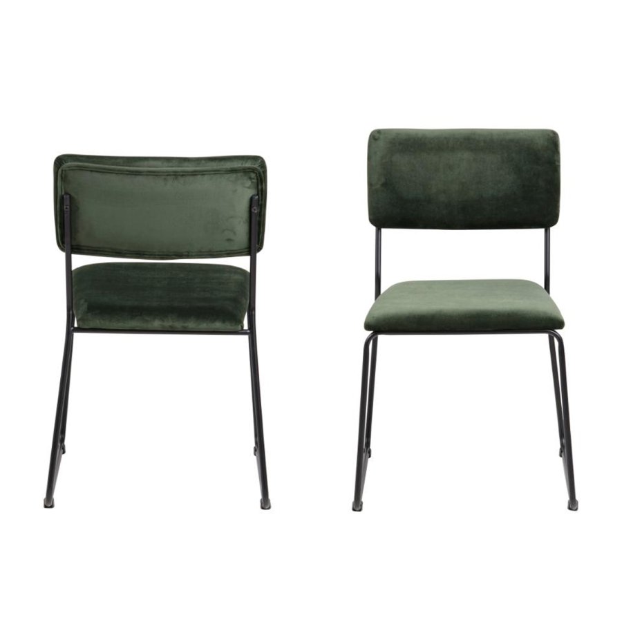 ACT NORDIC Cornelia spisebordsstol - grn polyester og sort metal