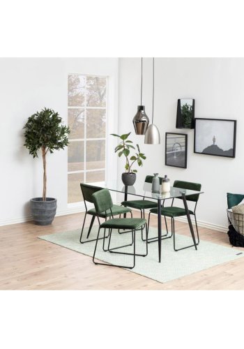 ACT NORDIC Cornelia spisebordsstol - grn polyester og sort metal