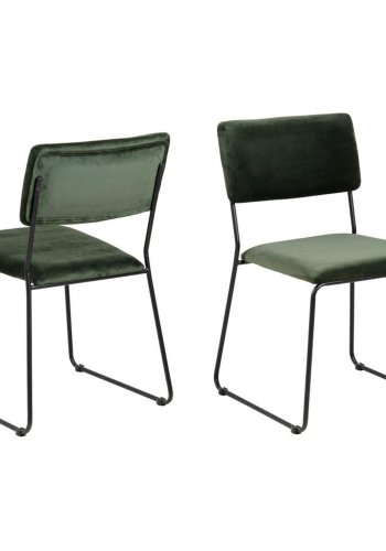 ACT NORDIC Cornelia spisebordsstol - grn polyester og sort metal