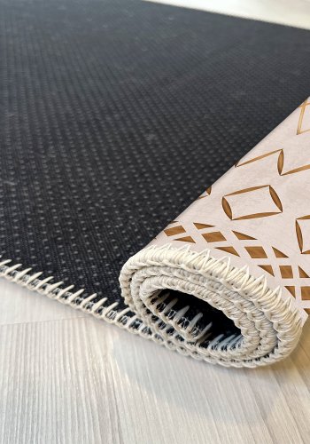 TEPPI WOOBTNY0109 gulvtppe m. mnster, rektangulr - creme/multifarvet bomuld/chenille (160x250)