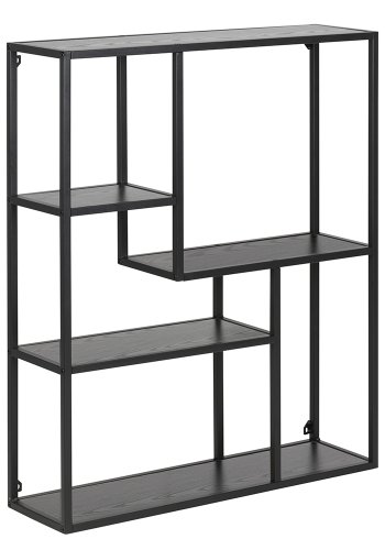 ACT NORDIC Seaford vgreol - sort melamin ask/metal, m. 3 hylder