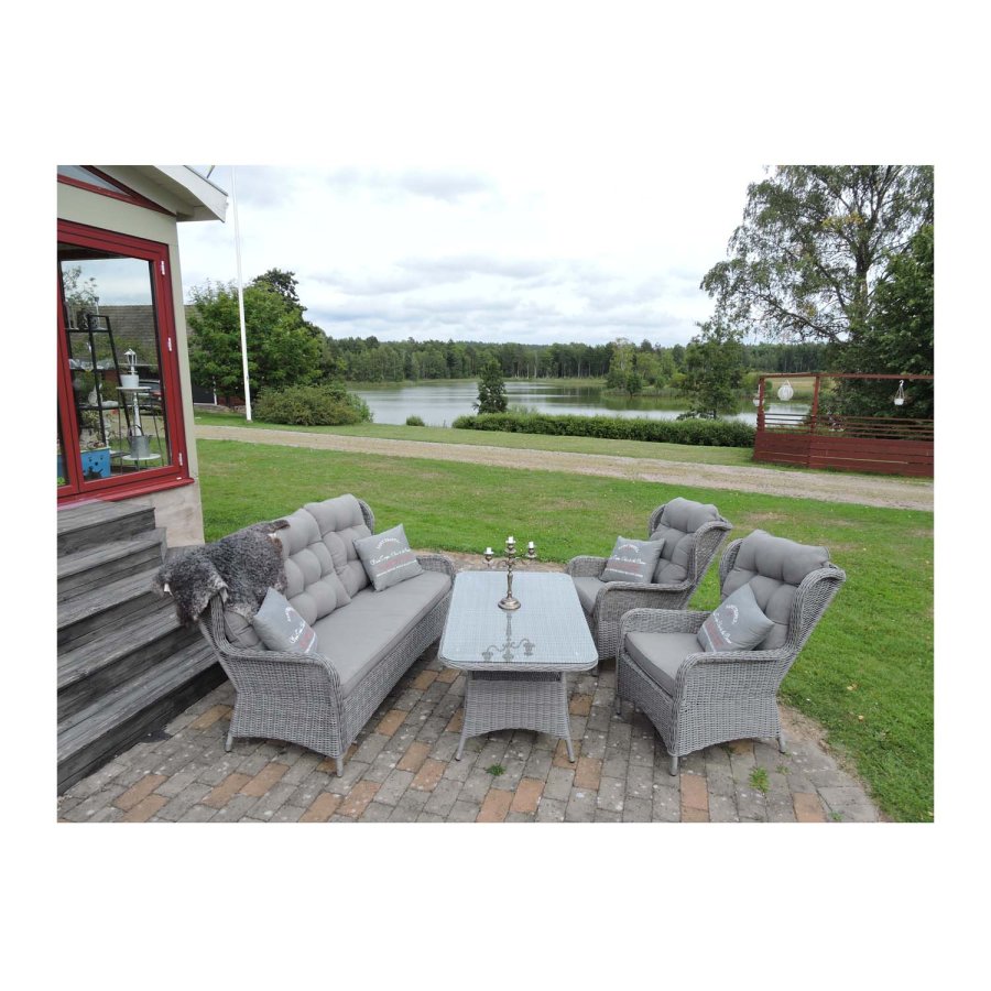 VENTURE DESIGN Washington sofa havest 3+2+1 m. gr hynder - gr rattan 