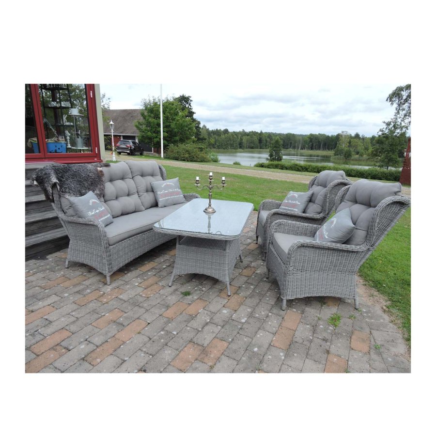 VENTURE DESIGN Washington sofa havest 3+2+1 m. gr hynder - gr rattan 